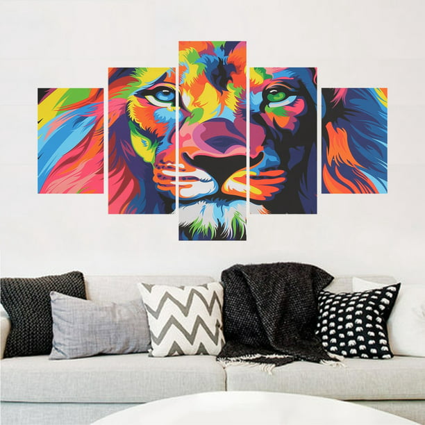 Fire Lion Print Canvas for Home Wall Art Decor Living Room Bedroom Decoration 